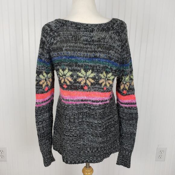 American Eagle Jegging Sweater Neon Snowflake Size Small - Picture 4 of 8